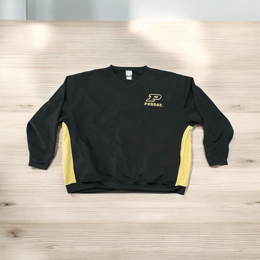 Unisex 2XL Perdue University Boilermaker Windbreaker Jacket Pullover Black 50/52